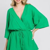 Kelly Green Double Gauze Romper