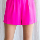 Hot Pink Front Tuck Shorts