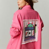 Pink Slot Machine Sequin Patch Jacket