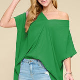Kelly Green Meet In The Middle V Neck Dolman