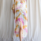 Mustard Mix Watercolor Chiffon Duster