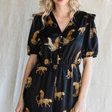 Black Satin Jag Romper