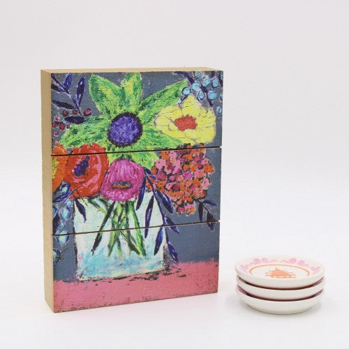 Dark Floral Vase Sign | 6x8"