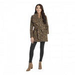 Tan Albany Cheetah Jacquard Coat