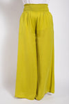 Apple Green Washed Satin Wide Leg Pant