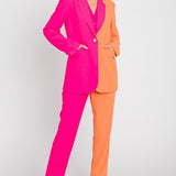 Fuchsia + Orange Split Blazer