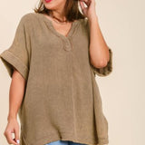 Cappuccino High Low Gauze Top