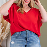 Wine Cuff V Neck Dolman