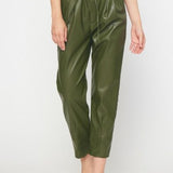 Olive Faux Leather Pants