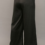 Black Elastic Waist Wide Leg Pant