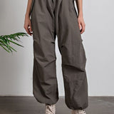 Olive Parachute Jogger Cargo Pants