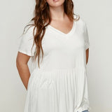 Bamboo V Neck Babydoll Top