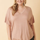 Bamboo V Neck Oversize Knit Top