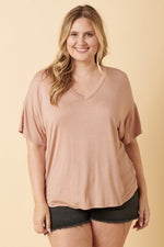 Bamboo V Neck Oversize Knit Top