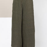 Olive Smock Waist Crinkle Fabric Pant