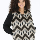 Western Chevron Faux Fur Vest