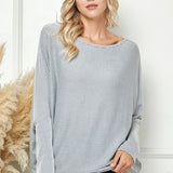 Heather Grey + White Dolman L/S