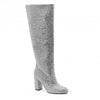 Stunning Clear Rhinestone Tall Boot