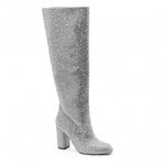 Stunning Clear Rhinestone Tall Boot