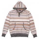 Men's Earthtone Stripe Pullover with Hood