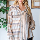 Natural Mineral Wash Stripe Button Front Shirt