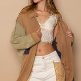 Thermal Waffle Oversized Patch Shacket