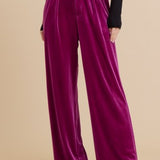 Magenta Velvet Trouser Pant