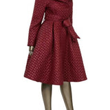 Wine Quilted Belted Waist Coat