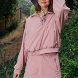 Dusty Pink Woven Fleece Skort