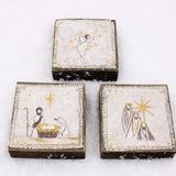 4" Handpainted Fabric/Wood Nativity Block