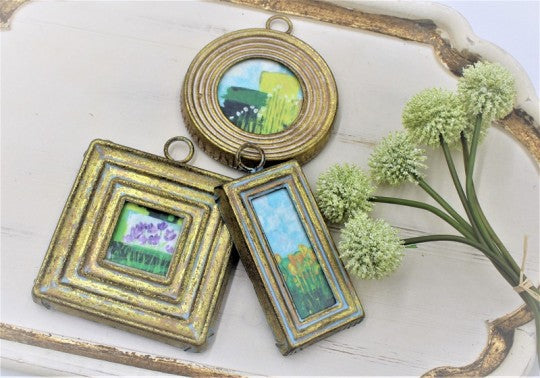 Framed Abstract Floral Minis - Set of 3