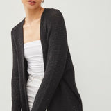 Onyx Ribbed Woven Cardigan