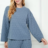 Dusty Blue Quilted Long Sleeve
