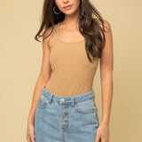 Round Neck Sleeveless Bodysuit