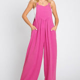 Button Sling Wide Leg Jumpsuit