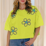 Limelight Floral Applique Top