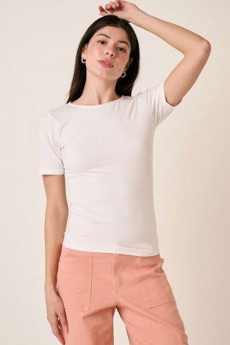 Round Neck Short Sleeve Knit Top