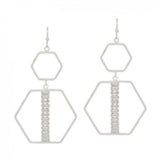 Double Hexagon Earring