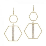 Double Hexagon Earring