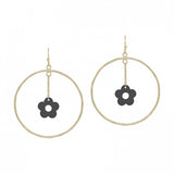 Coated Flower Chain Earring
