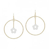 Coated Flower Chain Earring