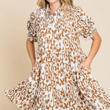 Toffee Retro Print Swing Hem Dress