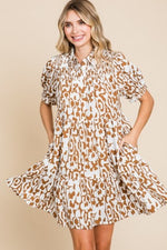Toffee Retro Print Swing Hem Dress