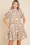 Toffee Retro Print Swing Hem Dress