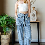 Washed Denim Big Pocket Tencel Jogger