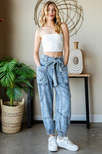 Washed Denim Big Pocket Tencel Jogger