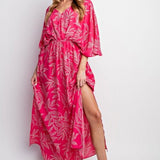 Green Juice Leaf Printed Laura Maxi