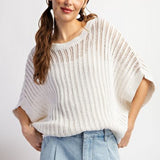 Loose Fit Woven Dolman Top