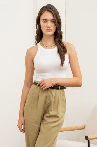 Round Neck Rib Knit Tank