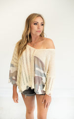 Camo Block Knit Sweater